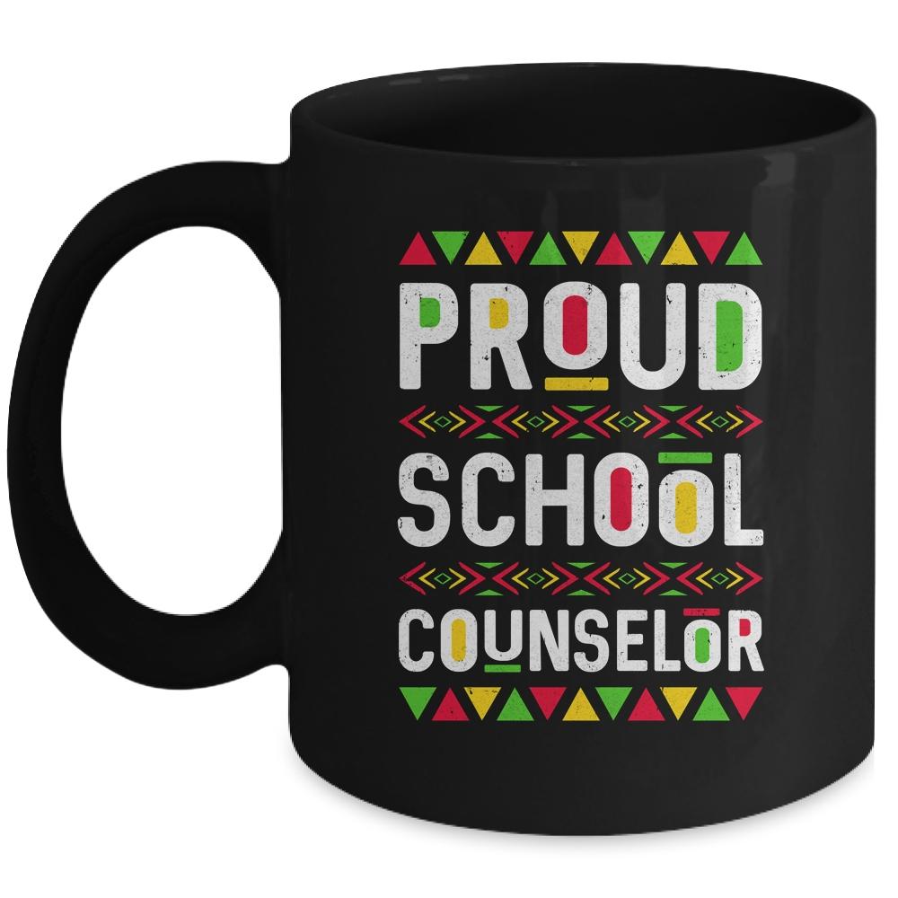 Proud School Counselor Africa Pride Black History Month Mug-Coffee Mug-Mug-Black