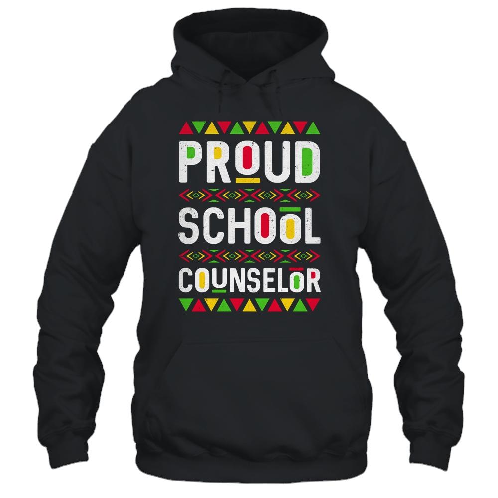 Proud School Counselor Africa Pride Black History Month-T-Shirt & Hoodie-Pullover Hoodie-Black