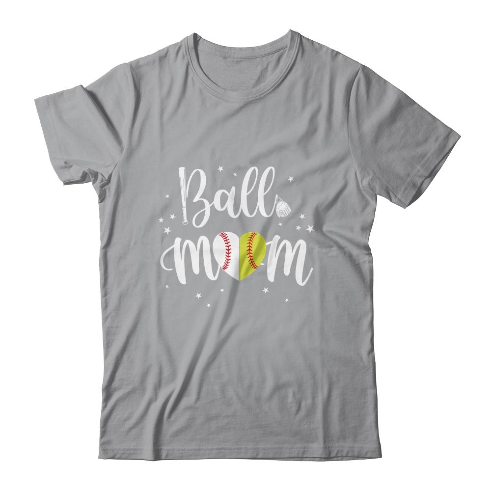 Proud Softball Baseball Mom Ball Mother Day-T-Shirt & Tank Top-Classic T-Shirt-Sport Grey