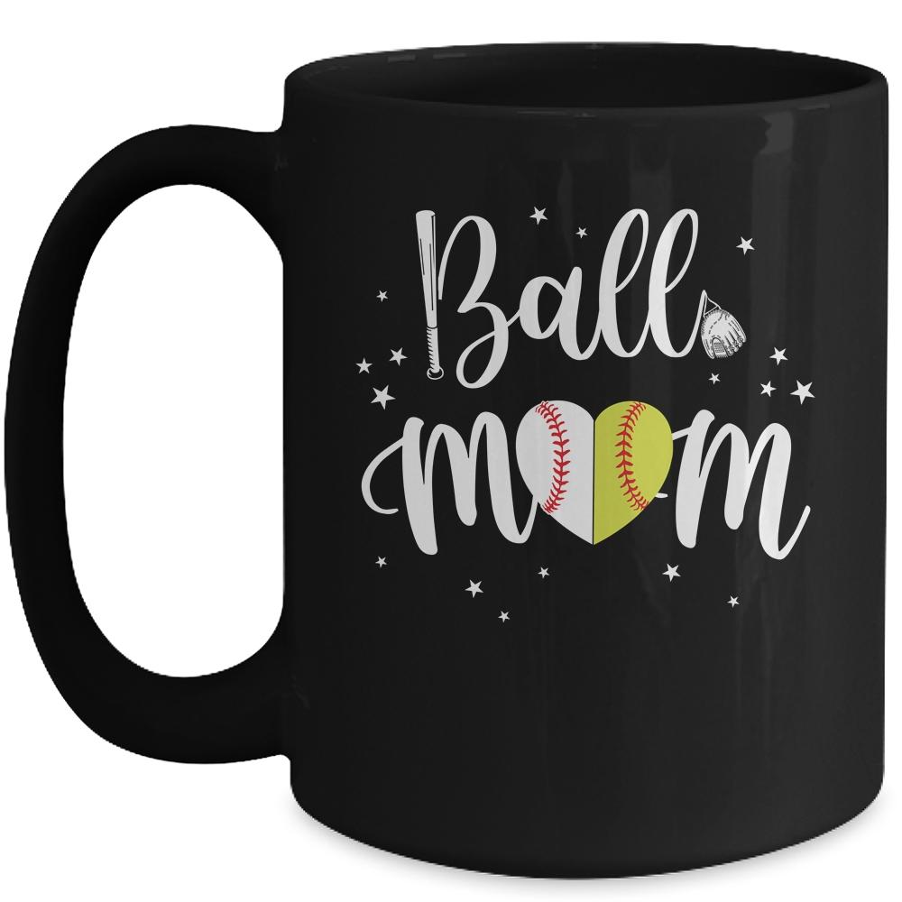 Proud Softball Baseball Mom Ball Mother Day Mug-Coffee Mug-Mug-Black