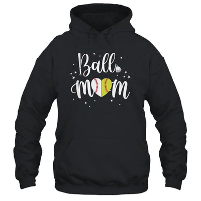 Proud Softball Baseball Mom Ball Mother Day-T-Shirt & Tank Top-Pullover Hoodie-Black