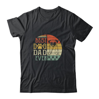 Pug Best Dog Dad Ever Vintage Father's Day Retro-T-Shirt & Hoodie-Classic T-Shirt-Black