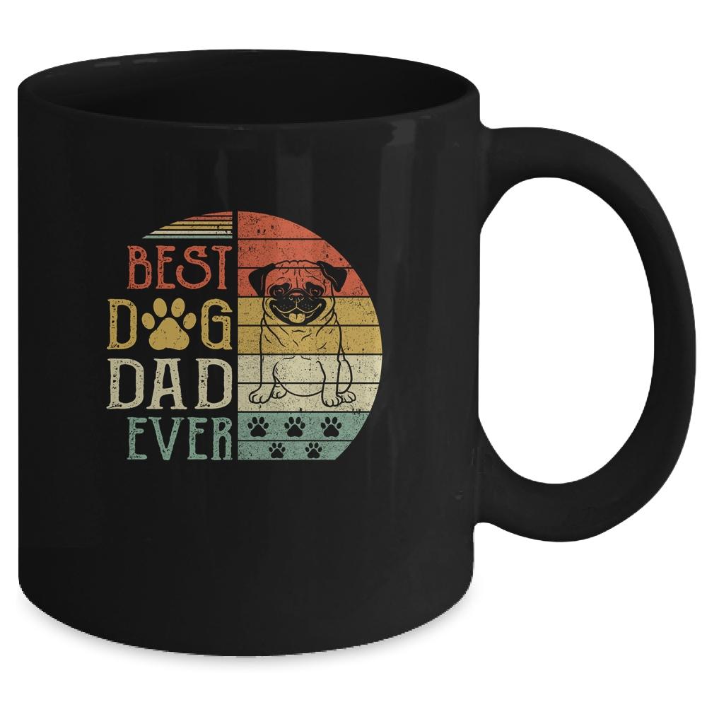 Pug Best Dog Dad Ever Vintage Father's Day Retro Mug-Coffee Mug-
