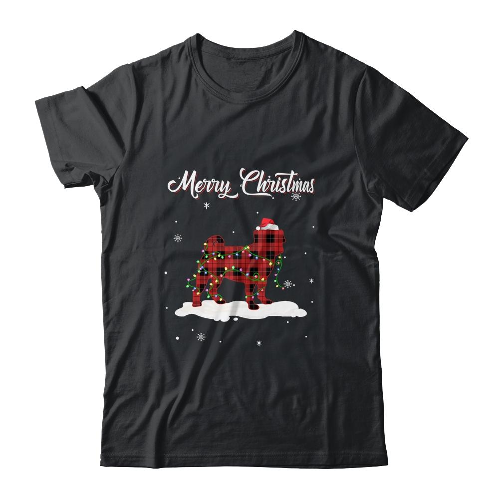 Pug Christmas Red Plaid Dog Lover Pajama Family Gift