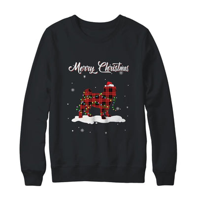 Pug Christmas Red Plaid Dog Lover Pajama Family Gift-T-Shirt & Sweatshirt-Crewneck Sweatshirt-Black