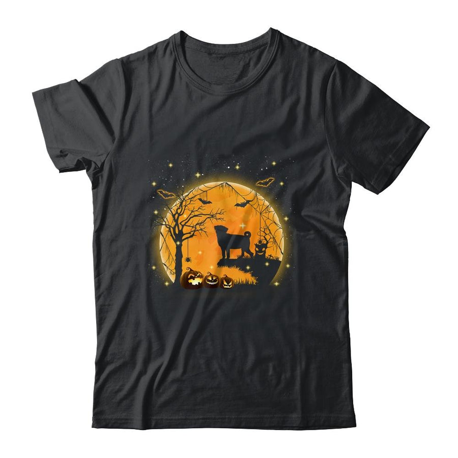 Pug Dog And Moon Funny Halloween Costume Gift-T-Shirt & Sweatshirt-Classic T-Shirt-Black