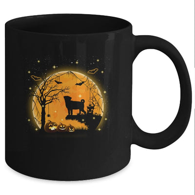 Pug Dog And Moon Funny Halloween Costume Gift Mug-Coffee Mug-Mug-Black