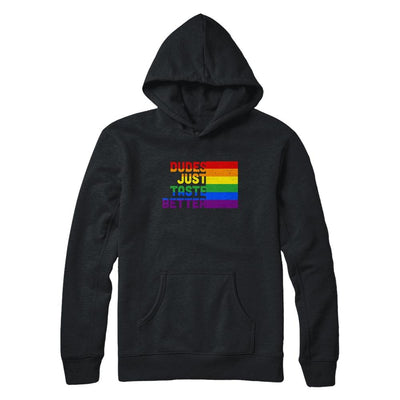 Dudes Just Taste Better Funny Rainbow LGBT Gay Month Pride-Apparel CC-Pullover Hoodie-Black