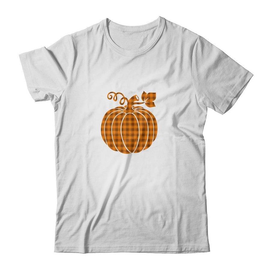 Pumpkin Halloween Thanksgiving Gift Women Pumpkin Plaid-T-Shirt & Sweatshirt-Classic T-Shirt-White