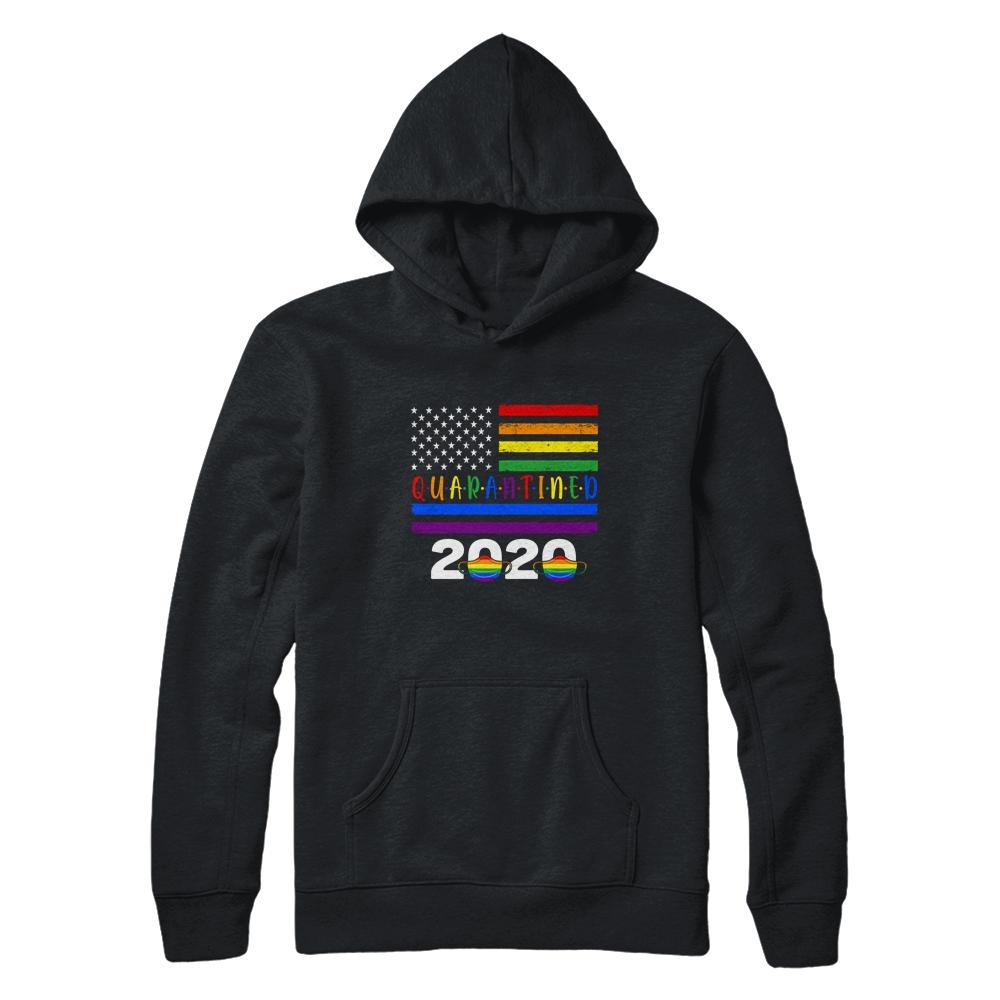 Quarantined Social Distancing LGBT-T-Shirt & Hoodie-Pullover Hoodie-Black