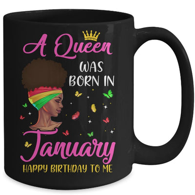 Queen Was Born In January Birthday Girl Black Women African Mug-Coffee Mug-