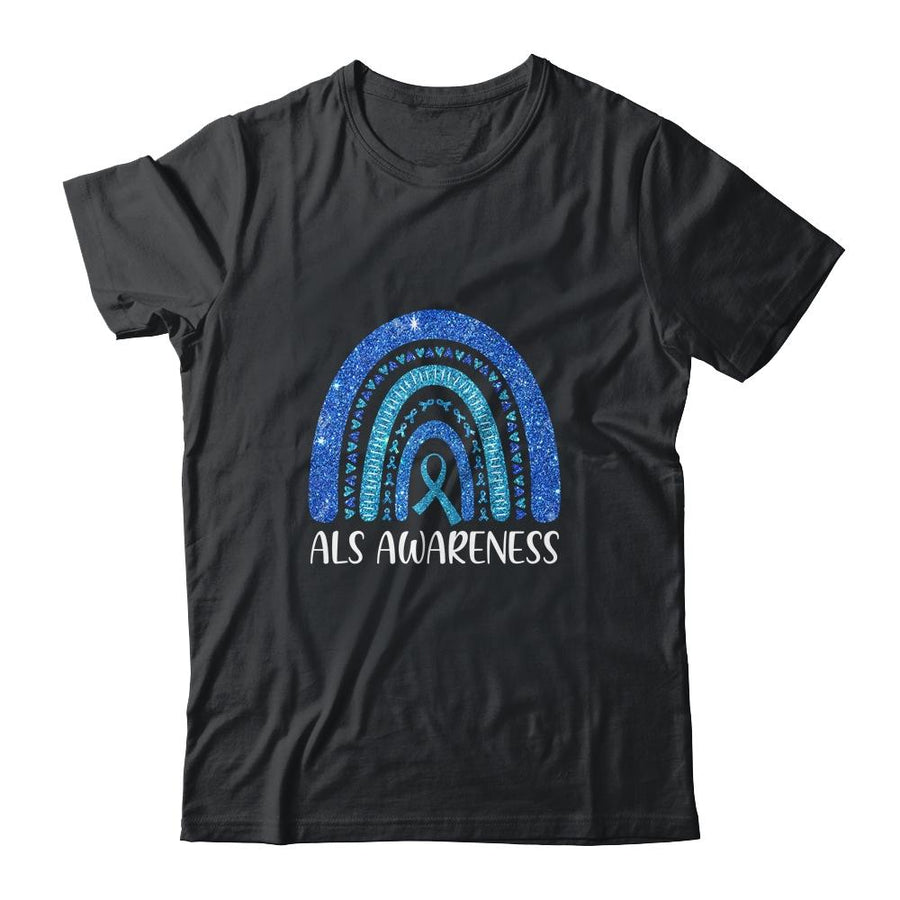 Rainbow Amyotrophic Lateral Sclerosis Als Awareness-T-Shirt & Tank Top-Classic T-Shirt-Black