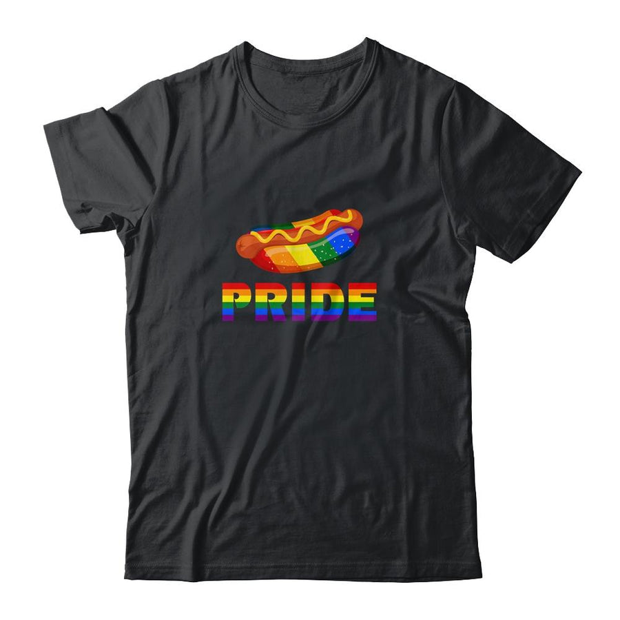 Rainbow Hotdog Fastfood LGBT Pride Gay Lesbian Colorful Love-T-Shirt & Tank Top-Classic T-Shirt-Black