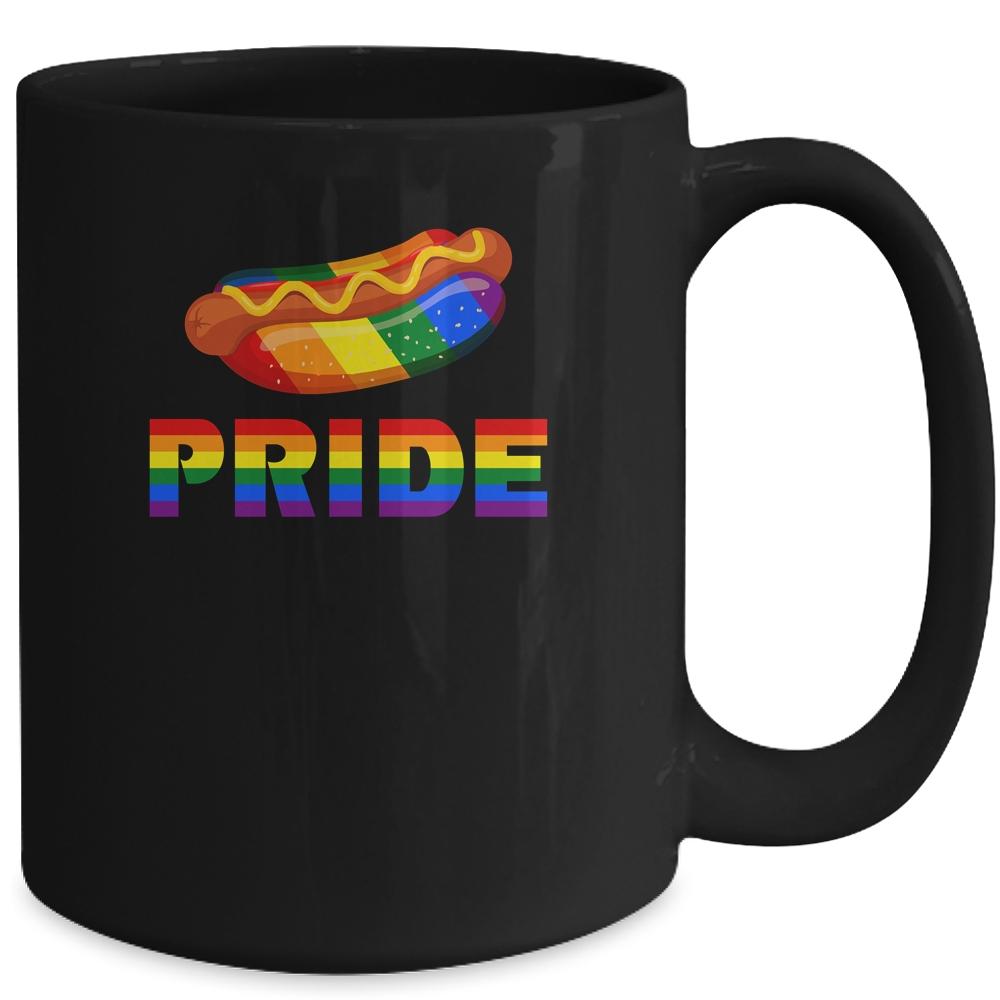 Rainbow Hotdog Fastfood LGBT Pride Gay Lesbian Colorful Love Mug-Coffee Mug-