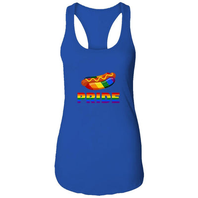 Rainbow Hotdog Fastfood LGBT Pride Gay Lesbian Colorful Love-T-Shirt & Tank Top-Women's Ideal Racerback Tank-Royal
