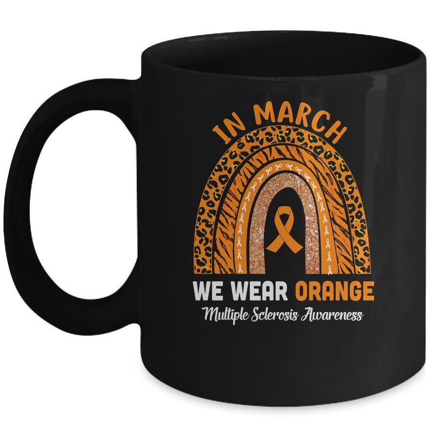 Rainbow In March We Wear Orange Multiple Sclerosis Awareness Mug-Coffee Mug-Mug-Black