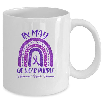 Rainbow In May We Wear Purple Autoimmune Hepatitis Awareness Mug-Coffee Mug-