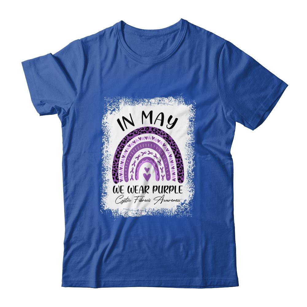 Rainbow In May We Wear Purple Cystic Fibrosis Awareness-T-Shirt & Hoodie-Classic T-Shirt-Royal