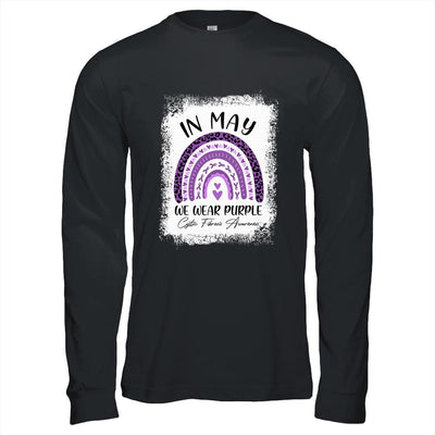 Rainbow In May We Wear Purple Cystic Fibrosis Awareness-T-Shirt & Hoodie-Long Sleeve T-Shirt-Black
