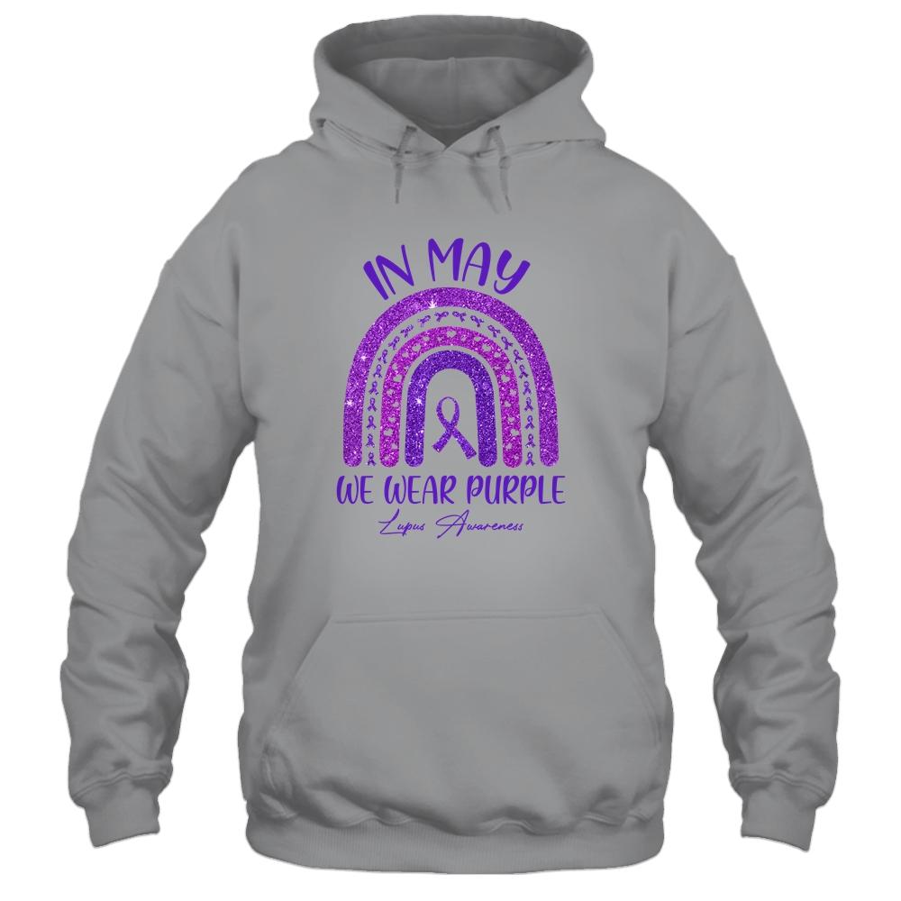 Rainbow In May We Wear Purple Lupus Awareness Month-T-Shirt & Hoodie-Pullover Hoodie-Sport Grey