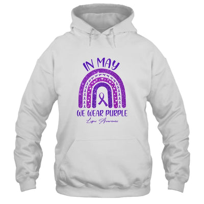 Rainbow In May We Wear Purple Lupus Awareness Month-T-Shirt & Hoodie-Pullover Hoodie-White