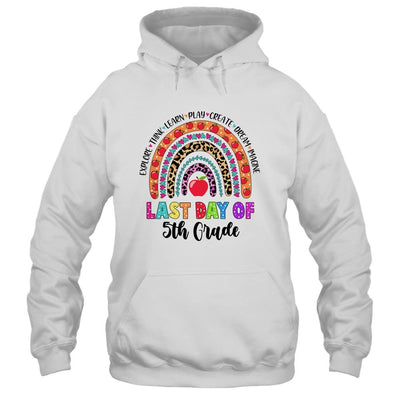 Rainbow Last Day Of School 5th Grade Teacher Student-T-Shirt & Hoodie-Pullover Hoodie-White