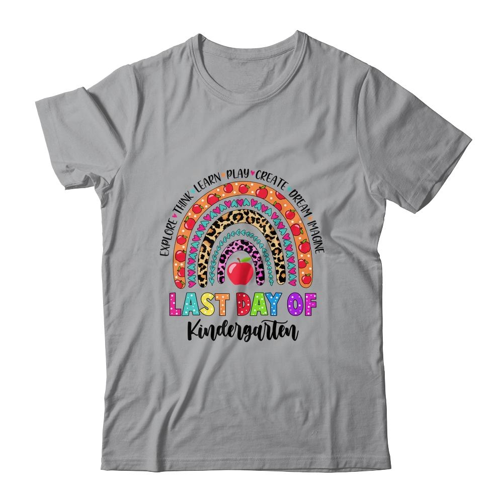 Rainbow Last Day Of School Kindergarten Teacher Student-T-Shirt & Hoodie-Classic T-Shirt-Sport Grey