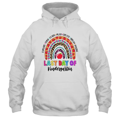 Rainbow Last Day Of School Kindergarten Teacher Student-T-Shirt & Hoodie-Pullover Hoodie-White