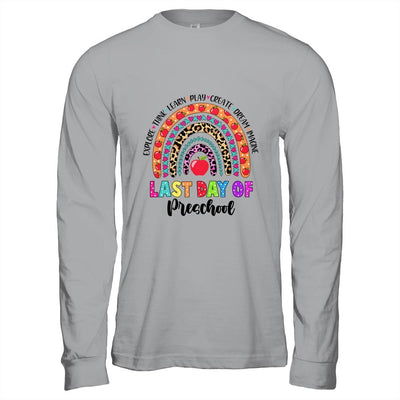 Rainbow Last Day Of School Preschool Teacher Student-T-Shirt & Hoodie-Long Sleeve T-Shirt-Sport Grey