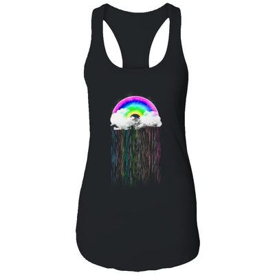 Rainbow Rain Cloud-T-Shirt & Tank Top-Women's Ideal Racerback Tank-Black