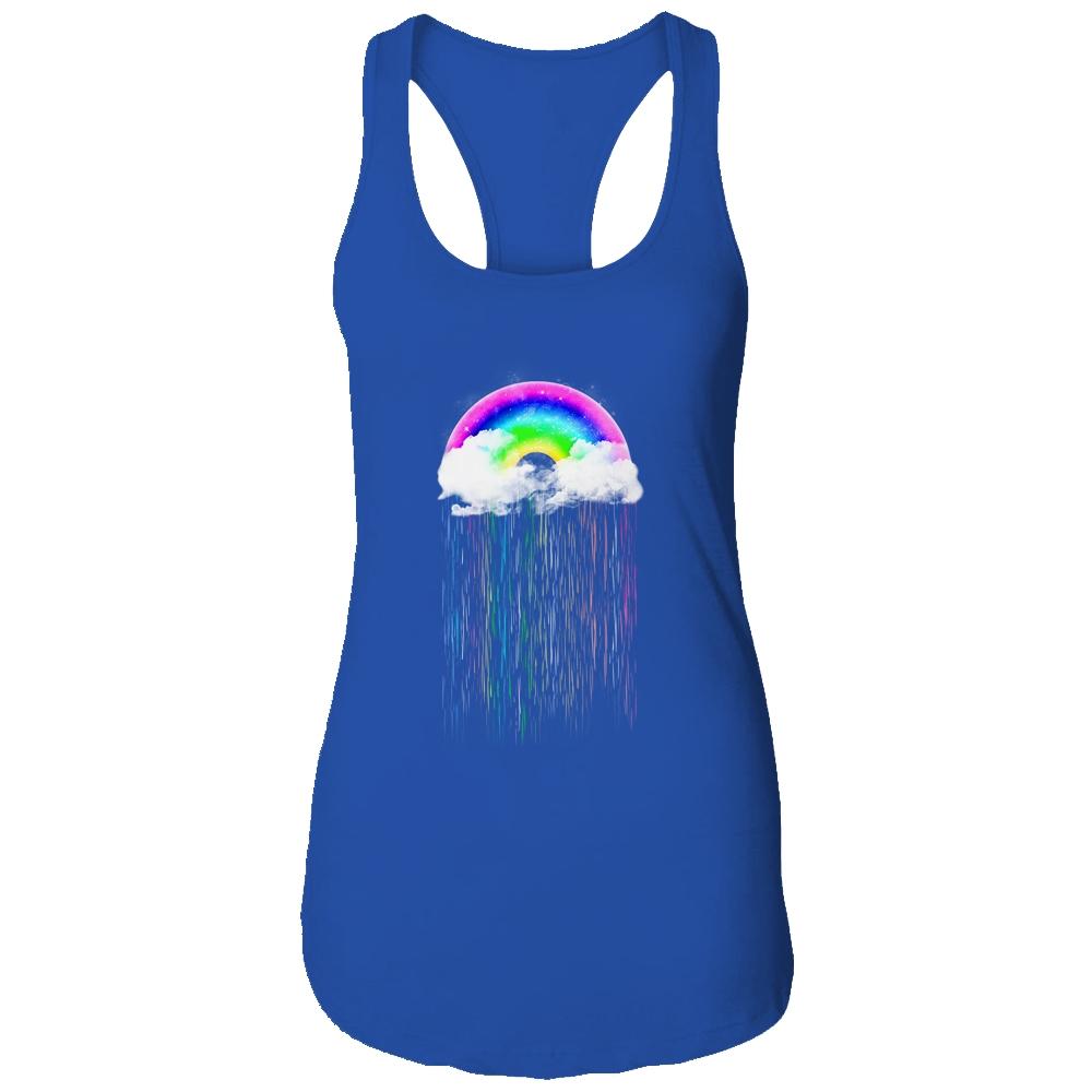 Rainbow Rain Cloud-T-Shirt & Tank Top-Women's Ideal Racerback Tank-Royal