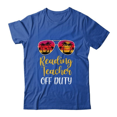 Reading Teacher Off Duty Sunglasses Beach Sunset-T-Shirt & Tank Top-Classic T-Shirt-Royal