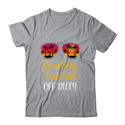 Reading Teacher Off Duty Sunglasses Beach Sunset-T-Shirt & Tank Top-Classic T-Shirt-Sport Grey