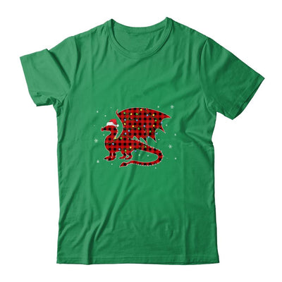Red Plaid Dragon Christmas Lights Santa Hat Pajamas-T-Shirt & Sweatshirt-Classic T-Shirt-Irish Green