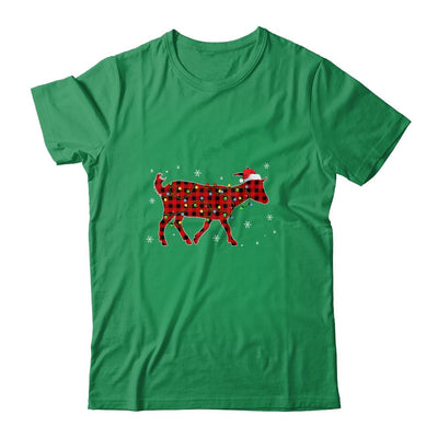 Red Plaid Goat Christmas Lights Santa Hat Pajamas-T-Shirt & Sweatshirt-Classic T-Shirt-Irish Green