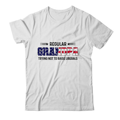Regular Grandpa Trying Not To Raise Liberal American USA Flag-T-Shirt & Hoodie-Classic T-Shirt-White