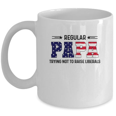 Regular Papa Trying Not To Raise Liberal American USA Flag Mug-Coffee Mug-Mug-White