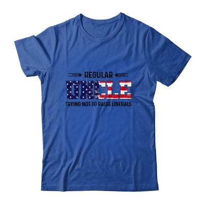 Regular Uncle Trying Not To Raise Liberal American USA Flag-T-Shirt & Hoodie-Classic T-Shirt-Royal