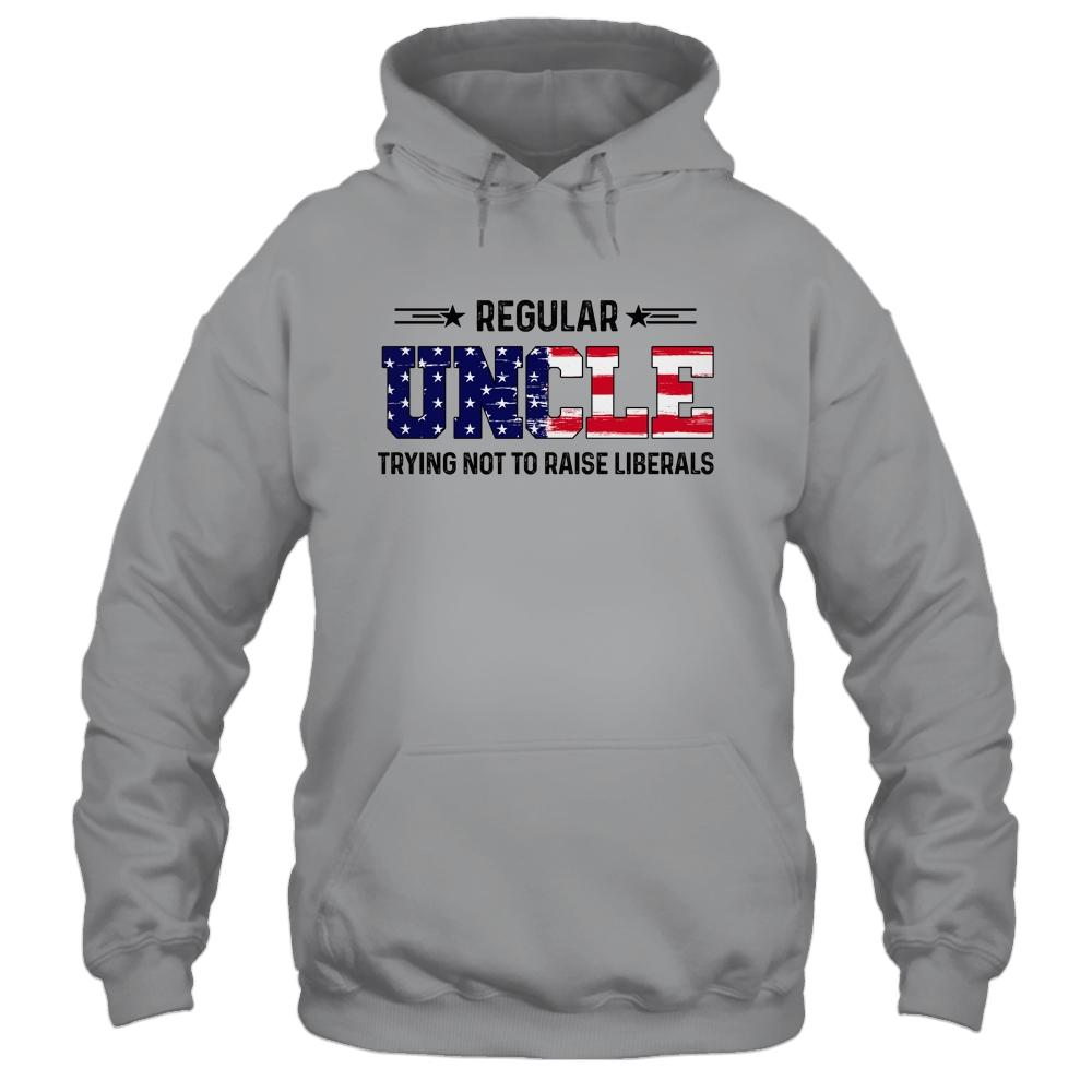 Regular Uncle Trying Not To Raise Liberal American USA Flag-T-Shirt & Hoodie-Pullover Hoodie-Sport Grey