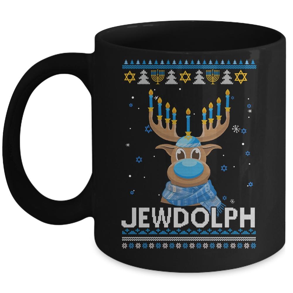 Reindeer Jewdolph Hanukkah Ugly Sweater Mug