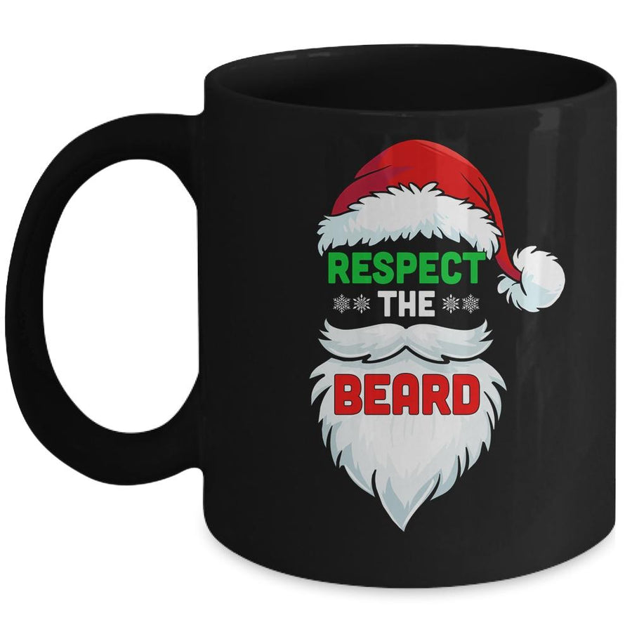 Respect The Beard Santa Claus Christmas Xmas Gifts Men Dad Mug-Coffee Mug-Mug-Black