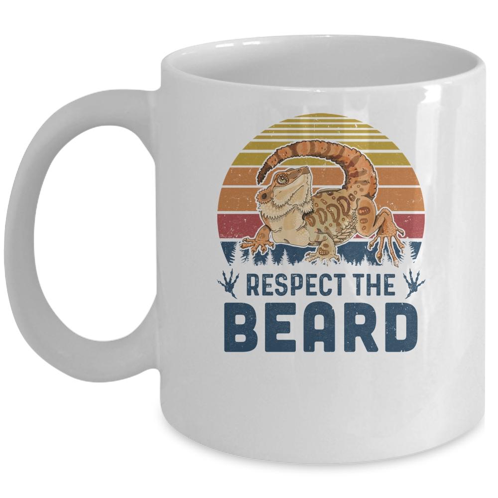 Respect The Beard Vintage Funny Bearded Dragon Mug