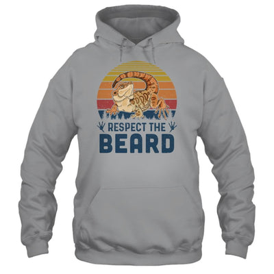 Respect The Beard Vintage Funny Bearded Dragon-T-Shirt & Hoodie-Pullover Hoodie-Sport Grey