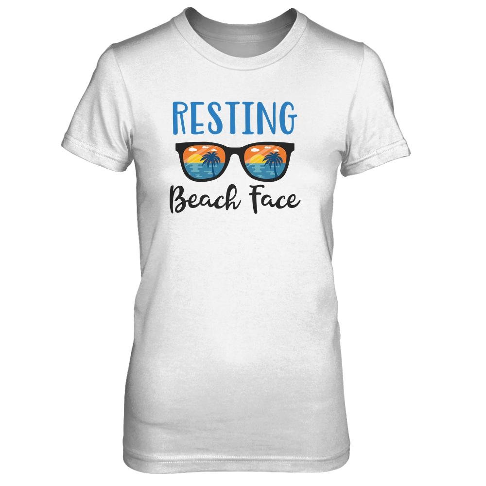 Resting Beach Face Summer With Sunglasses-T-Shirt & Tank Top-Women's T-Shirt-White