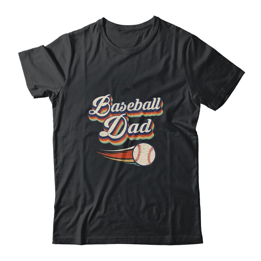 Retro Baseball Dad Funny Vintage Baseball Player Fathers Day-T-Shirt & Hoodie-Classic T-Shirt-Black