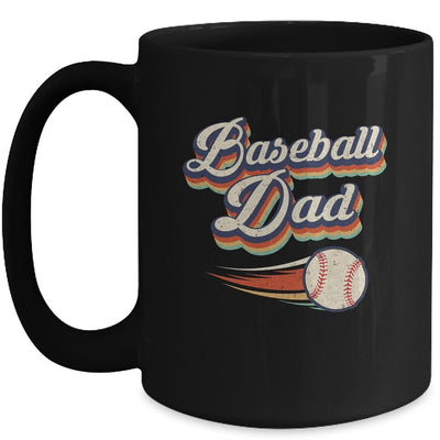 Retro Baseball Dad Funny Vintage Baseball Player Fathers Day Mug-Coffee Mug-Mug-Black