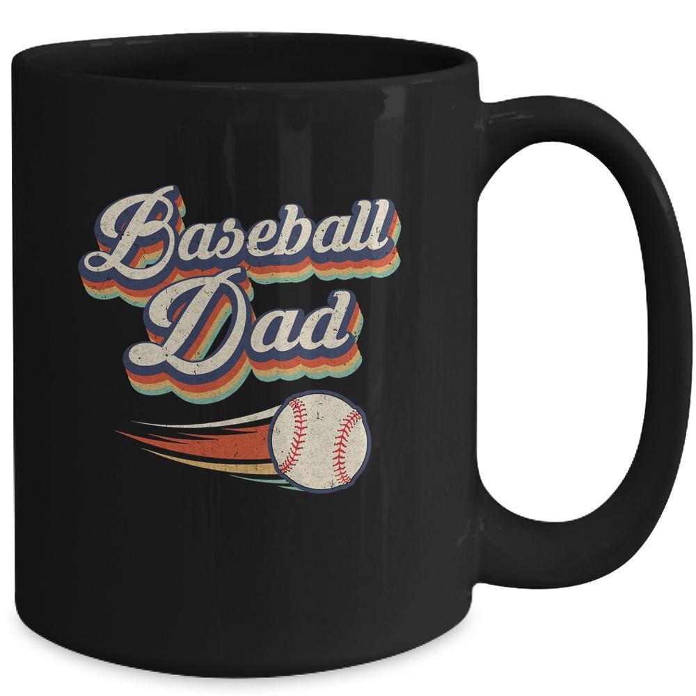 Retro Baseball Dad Funny Vintage Baseball Player Fathers Day Mug-Coffee Mug-