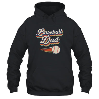 Retro Baseball Dad Funny Vintage Baseball Player Fathers Day-T-Shirt & Hoodie-Pullover Hoodie-Black
