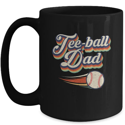Retro Teeball Dad Funny Vintage Teeball Dad Father's Day Mug-Coffee Mug-Mug-Black