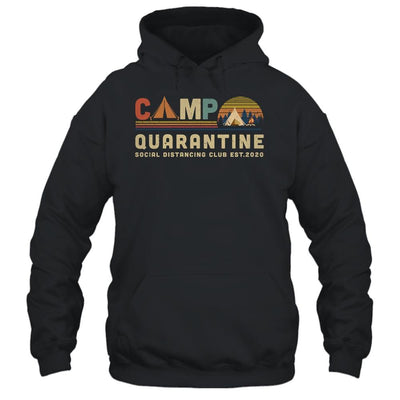 Retro Vintage Camp Quarantine Social Distancing-T-Shirt & Hoodie-Pullover Hoodie-Black